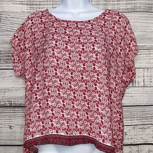 LIQUIDATION SALE Wishful Park Red and White Flowy Top | Size Small